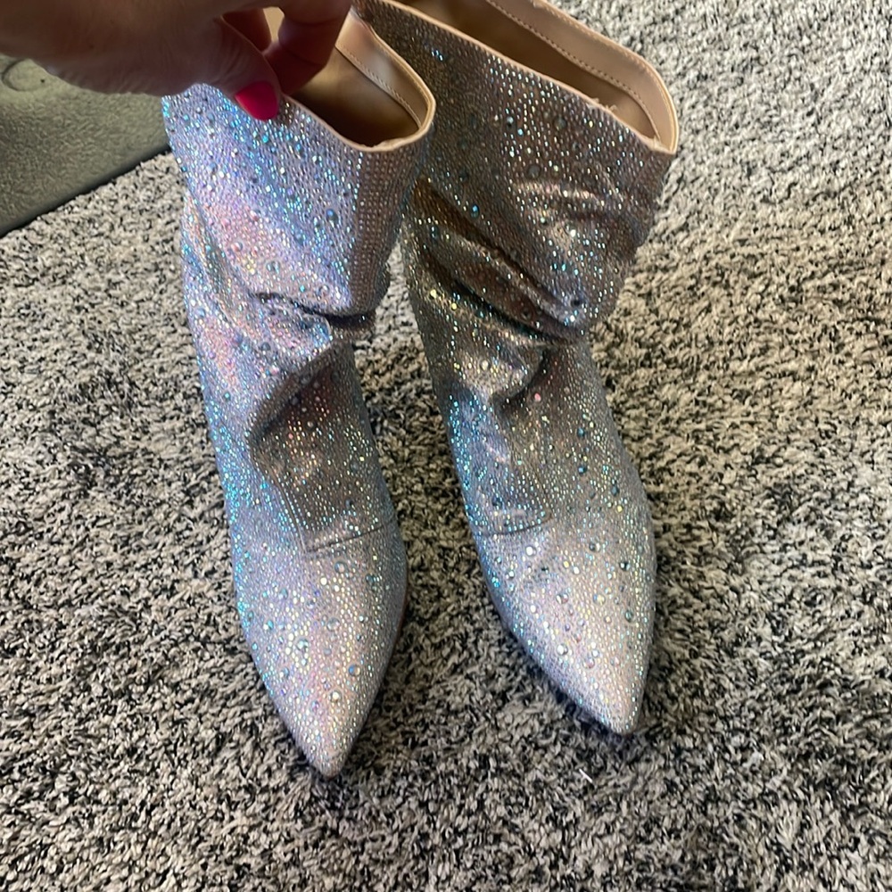 Betsey Johnson size 11 slouch rhinestone boots.